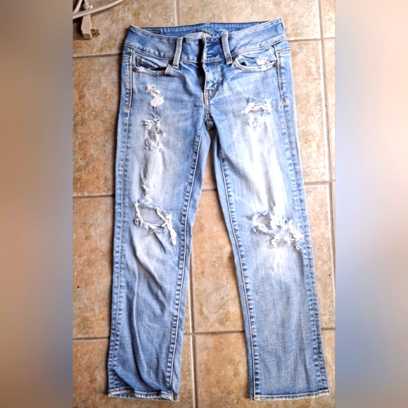 🍃 3 for 36 - American Eagle Stretchy Jean Capris - Size 00 - Picture 1 of 7